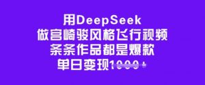 用DeepSeek做宫崎骏风格飞行视频,条条作品都是爆款,单日变现多张-淘金日记