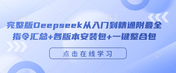 完整版Deepseek从入门到精通附最全指令汇总+各版本安装包+一键整合包-淘金日记