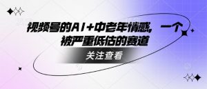 视频号的AI+中老年情感，一个被严重低估的赛道-淘金日记