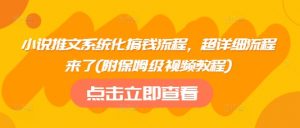 小说推文系统化搞钱流程,超详细流程来了(附保姆级视频教程)-淘金日记