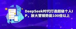 DeepSeek时代打造超级个人IP,放大营销势能100倍以上-淘金日记