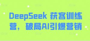 DeepSeek 获客训练营,破局AI引爆营销-淘金日记