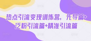 热点引流变现训练营，先导篇+泛粉引流篇+精准引流篇-淘金日记
