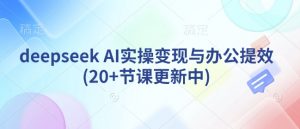 deepseek AI实操变现与办公提效(20+节课更新中)-淘金日记