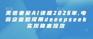 天诺老吴AI课程2025年,电商企业如何用deeepseek实现降本提效-淘金日记