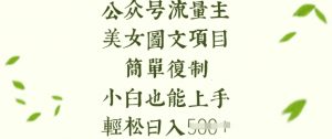 流量主长期收益项目,美女图片简单复制,小白也能上手,轻松日入5张-淘金日记