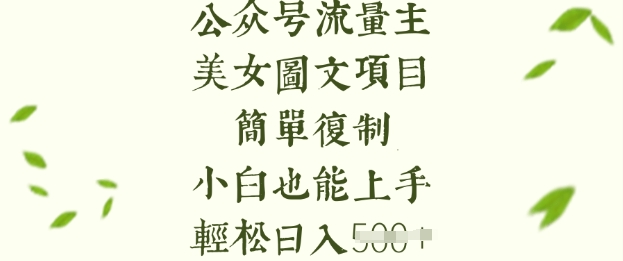 流量主长期收益项目,美女图片简单复制,小白也能上手,轻松日入5张-淘金日记