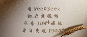 用DeepSeek做疗愈视频,条条10W+爆款,单日变现多张-淘金日记