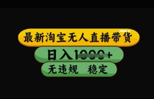 最新淘宝无人直播带货,日入几张,不违规不封号稳定,3月中旬研究的独家技术,操作简单【揭秘】-淘金日记