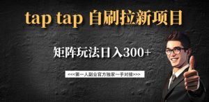 taptap拉新自刷项目，一个新用户14元，矩阵玩法日入300+-淘金日记