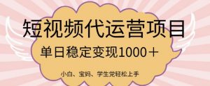 2025最新风口项目,短视频代运营日入多张【揭秘】-淘金日记