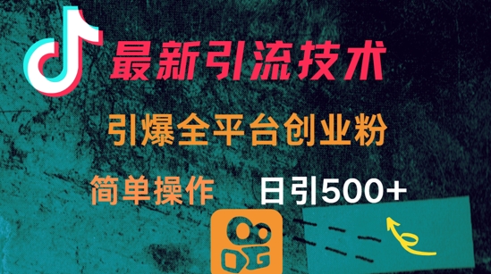 最新引流方法，引爆全平台的一个创业粉，简单操作日引300+-淘金日记