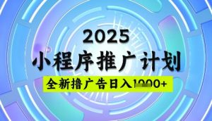 2025微信小程序推广计划，撸广告玩法，日均5张，稳定简单【揭秘】-淘金日记