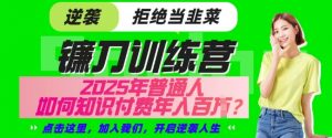 【网创项目终点站-镰刀训练营超级IP合伙人】25年普通人如何通过知识付费实现逆袭【揭秘】-淘金日记