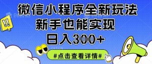 微信小程序全新玩法,新手也能实现日入3张【揭秘】-淘金日记