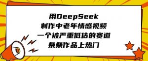 用DeepSeek制作中老年情感视频,一个被严重低估的赛道,条条作品上热门-淘金日记