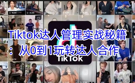 Tiktok达人管理实战秘籍:从0到1玩转达人合作-淘金日记