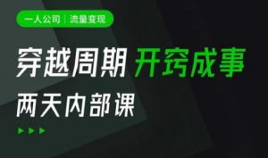 一人公司：流量变现课，一人公司的方法模型拆解， 拆解富人思维，流量思维，小老板思维等-淘金日记