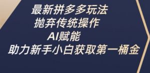 最新拼多多玩法,抛弃传统操作,AI赋能,助力新手小白获取第一桶金-淘金日记