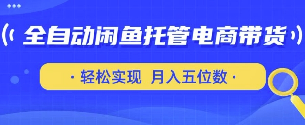 全自动闲鱼托管式电商带货,只需一部安卓手机和一个闲鱼号,轻松实现月入五位数【揭秘】-淘金日记