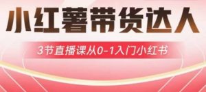 小红薯达人带货启航计划,3节直播课从0-1入门小红书-淘金日记