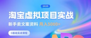 淘宝虚拟项目垂直玩法,新手卖文案资料,月入5k+-淘金日记