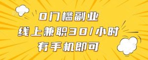 0门槛副业,线上兼职30一小时,有手机即可【揭秘】-淘金日记