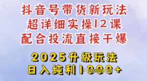 2025全新升级抖音带货玩法，一天纯利四位数，从剪辑到选品再到发布投流，超详细玩法揭秘-淘金日记