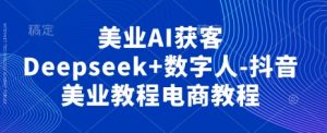 美业AI获客Deepseek+数字人-抖音美业教程电商教程-淘金日记