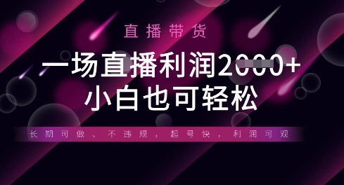 半无人直播带货,一场利润数张,适合所有平台玩法,小白也可轻松-淘金日记