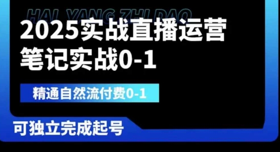 2025实战直播运营0-1,精通自然流付费0-1,可独立完成起号-淘金日记