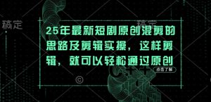 25年最新短剧原创混剪的思路及剪辑实操，这样剪辑，就可以轻松通过原创-淘金日记