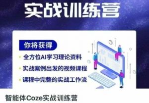 智能体Coze实战训练营,掌握新时代效率工具,让你人生即刻开挂-淘金日记