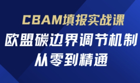CBAM填报实战课，欧盟碳边界调节机制，从零到精通-淘金日记