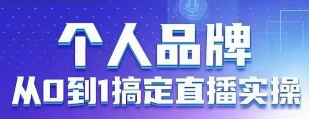 个人品牌：从0到1搞定直播实操，用直播为你的个人品牌赋能，六大实操板块，放大个人影响力-淘金日记