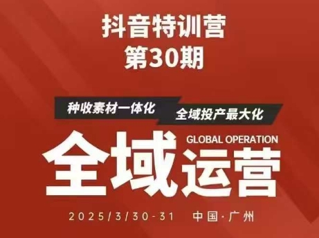 抖音特训营第30期线下培训资料，没有录音视频，正版整理的脑图资料及学员总结核心点-淘金日记