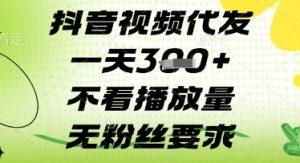 抖音视频代发一天3张+，不看播放量，无粉丝要求【揭秘】-淘金日记