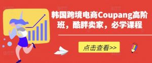 韩国跨境电商Coupang高阶班,酷胖卖家,必学课程-淘金日记