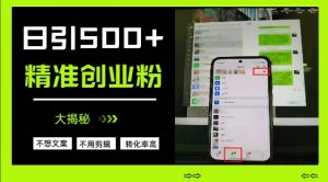 不需要我们去想文案,也不需要我们去剪辑视频,日引500+精准创业粉,方法大揭秘-淘金日记