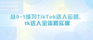 从0~1成为TikTok达人运营,tk达人全流程实操-淘金日记