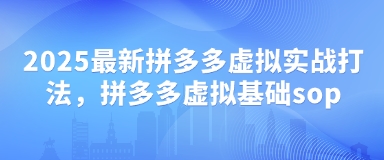 2025最新拼多多虚拟实战打法,拼多多虚拟基础sop-淘金日记