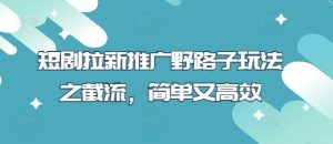 短剧拉新推广野路子玩法之截流,简单又高效-淘金日记