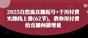2025自然流直播起号+千川付费实操线上课(62节),教你用付费给直播间做增量-淘金日记