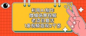 利用AI制作微缩场景视频,老项目复活,1条视频变现2k-淘金日记