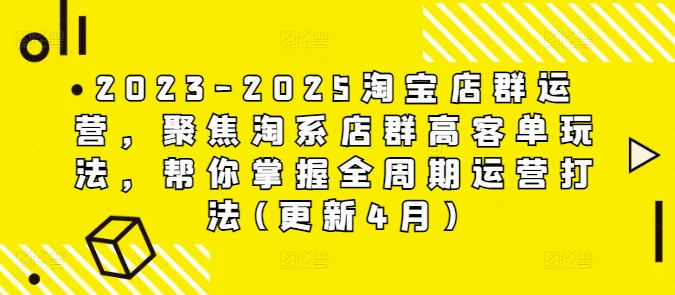 2023-2025淘宝店群运营,聚焦淘系店群高客单玩法,帮你掌握全周期运营打法(更新4月)-淘金日记