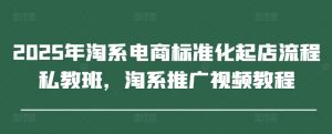 2025年淘系电商标准化起店流程私教班,淘系推广视频教程-淘金日记