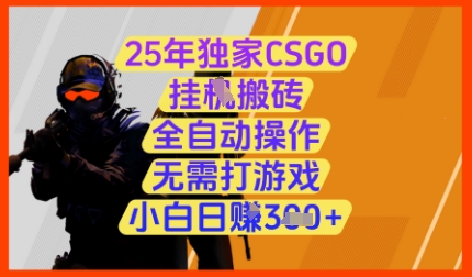 25年独家CSGO挂G搬砖,全自动操作,无需打游戏,小白日入3张+【揭秘】-淘金日记
