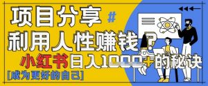 小红书日入1k+?揭秘人性洞察力,小白3分钟上手,点赞爆棚!-淘金日记