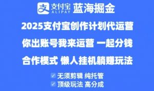 2025支付宝创作者分成计划代运营,纯托管,高分成,合作模式【揭秘】-淘金日记