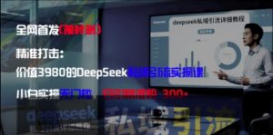 精准打击:价值3980的DeepSeek私域引流实操课,小白实操无门槛,日引精准粉300+-淘金日记